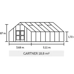 Juliana Gartner 18,8 m² drivhus antracit/sort med 3 mm hærdet glas