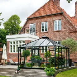Juliana Oase drivhus antracit/sort med hærdet glas 13,5 m²