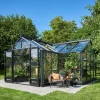 Juliana Orangeri 21,5 m² antracit/sort 3 mm hærdet glas