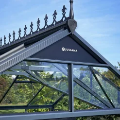 Juliana Premium drivhus antracit og sort med hærdet glas 10,9 m²