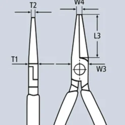 Knipex spidstang med skær og flerkomponent håndtag 200 mm
