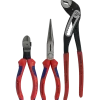 Knipex tangsæt kraft-sidebider/fladrundtang/vandpumpetang