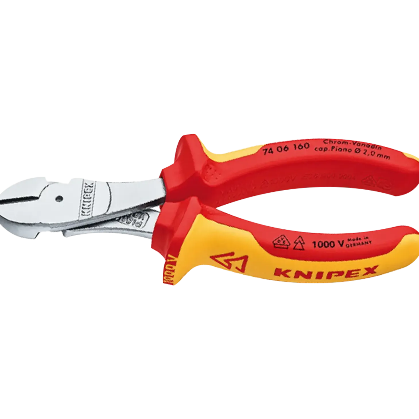 Knipex VDE 7406 kraft-skævbider isoleret greb 160 mm