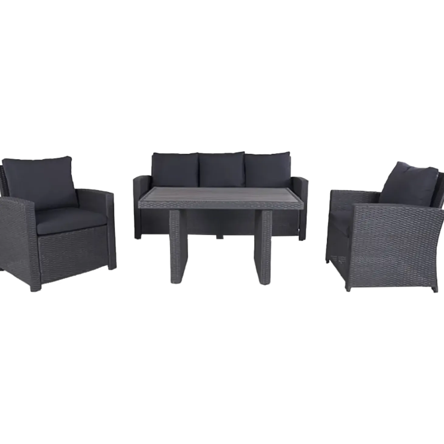 Langø sofasæt m/hynder sort