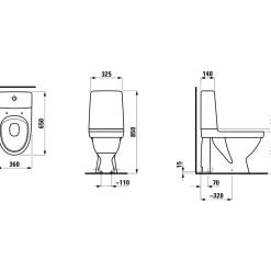 Laufen Kompas toilet m/skjult S-lås hvid