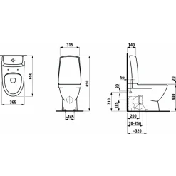 Laufen Pro-N toilet m/skjult P-lås hvid