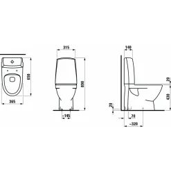 Laufen Pro-N toilet m/skjult S-lås hvid