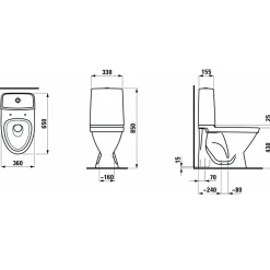 Laufen Rigo toilet m/skjult S-lås hvid