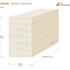 Lilleheden GL limtræsbjælke 115x200x4000 mm GL30c
