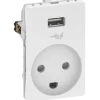 LK Fuga stikkontakt m/USB-lader hvid
