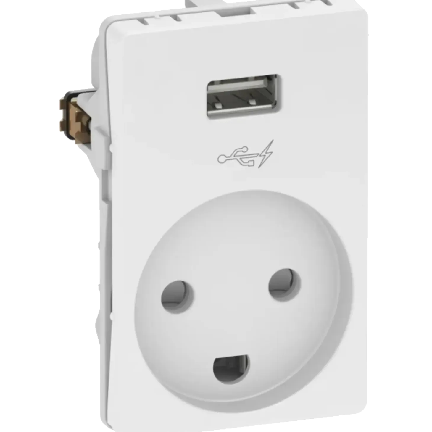 LK Fuga stikkontakt m/USB-lader hvid