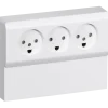 LK panelstikkontakt OPUS 66 udvendig triple m/jord hvid