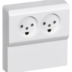 LK panelstikkontakt OPUS 66 udvendig dobbelt m/jord hvid