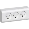 LK stikkontakt OPUS 66 udvendig triple hvid