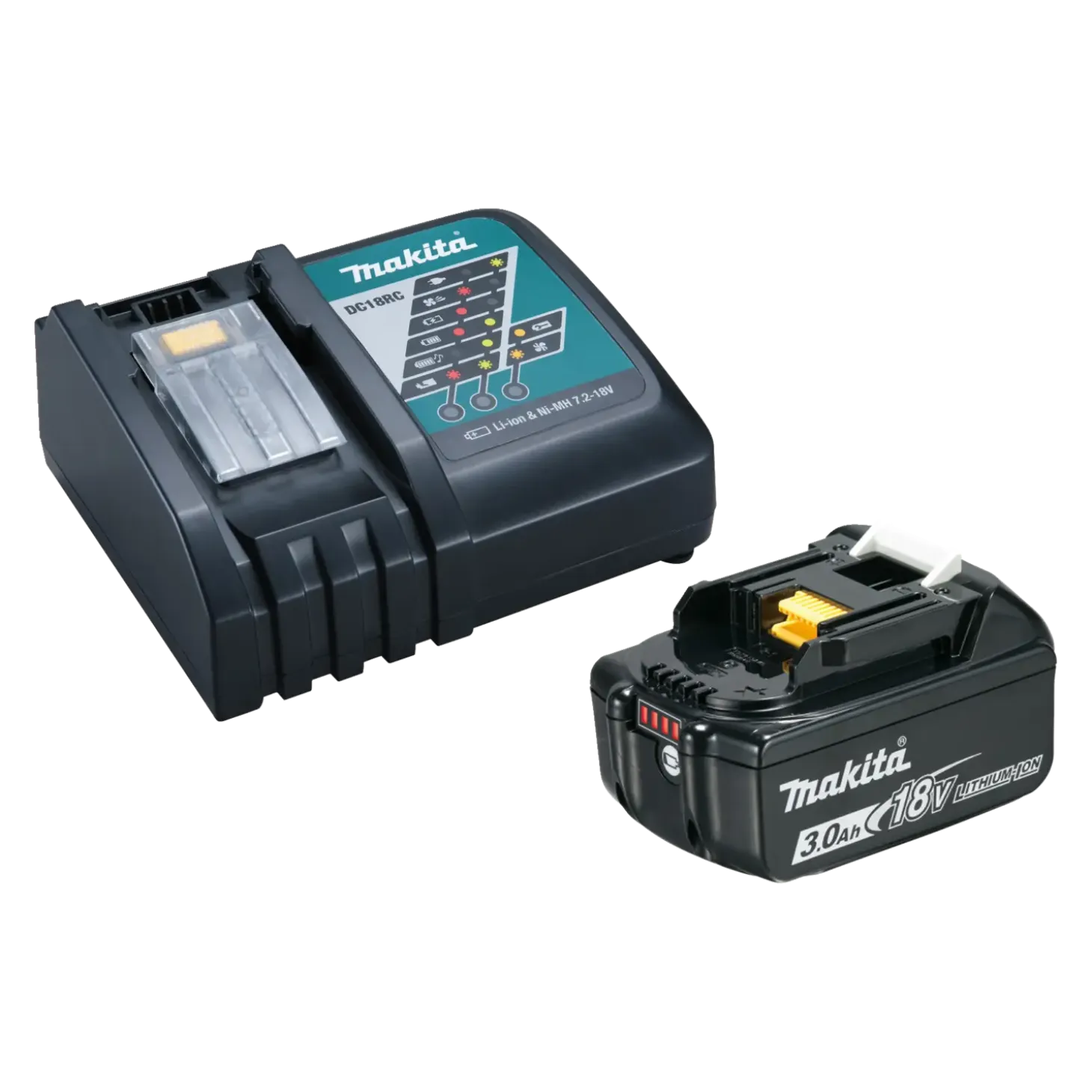 Makita 191A24-4 18V LXT batteri pakke BL1830B 3.0 Ah batteri +DC18RC lynlader