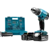 Makita DDF453SFX1 18V LXT bore/skruemaskine 2x3.0 Ah inkl. 75 dele tilbehør