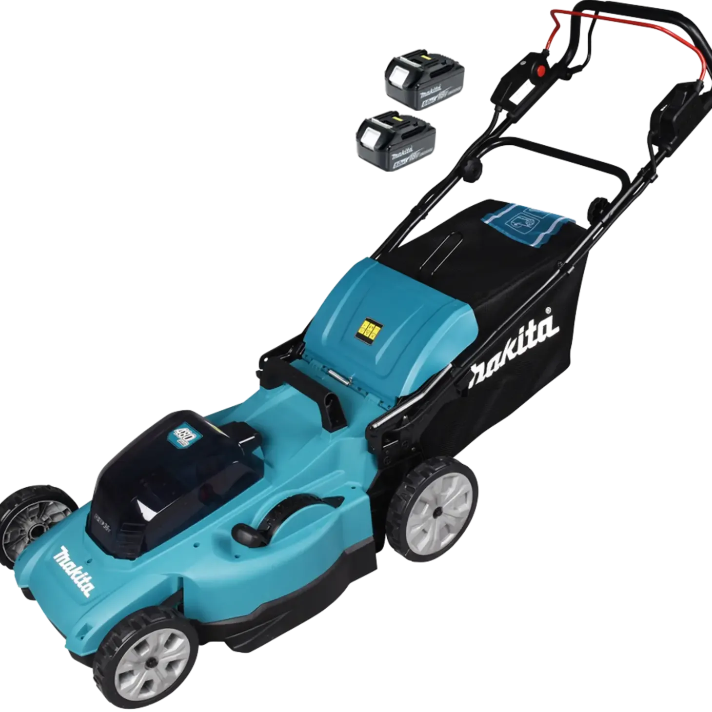 Makita DLM481PT2 plæneklipper - inkl. 2 x 5,0 Ah batteri og lader