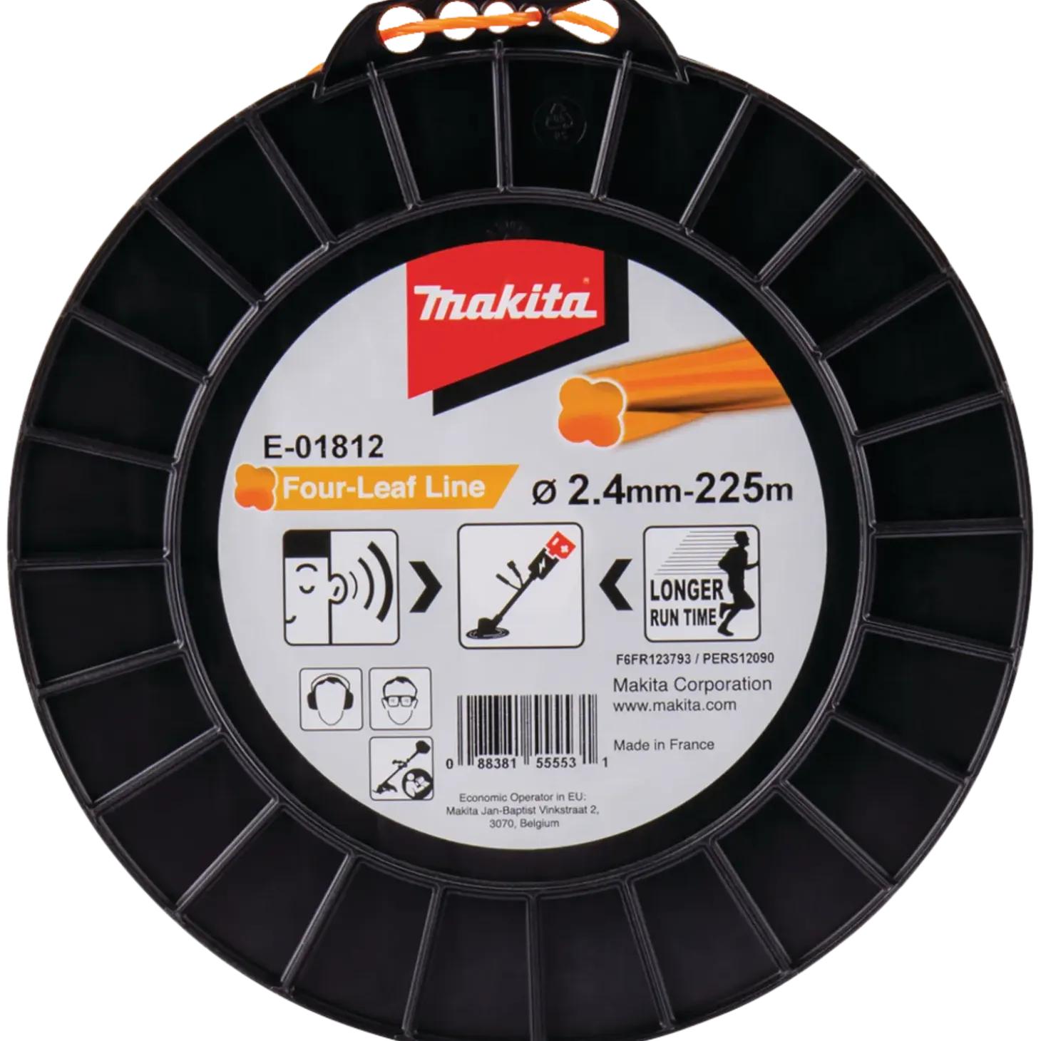 Makita E-01812 4-kant nylontråd til græstrimmer og buskrydder 2,4 mm - 225 m