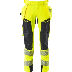 Mascot Accelerate Safe bukser med hængelommer hi-vis gul/mørk marine str. 82C48