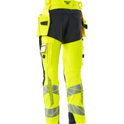 Mascot Accelerate Safe bukser med hængelommer hi-vis gul/mørk marine str. 82C48