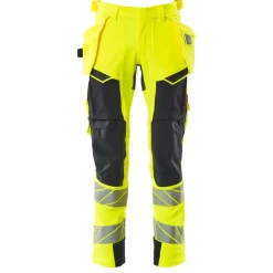 Mascot Accelerate Safe bukser med hængelommer hi-vis gul/mørk marine str. 82C48
