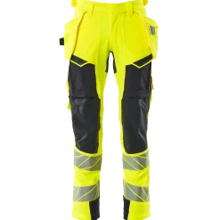 Mascot Accelerate Safe bukser med hængelommer hi-vis gul/mørk marine str. 82C48