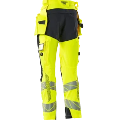 Mascot Accelerate Safe bukser med hængelommer hi-vis gul/mørk marine str. 82C48