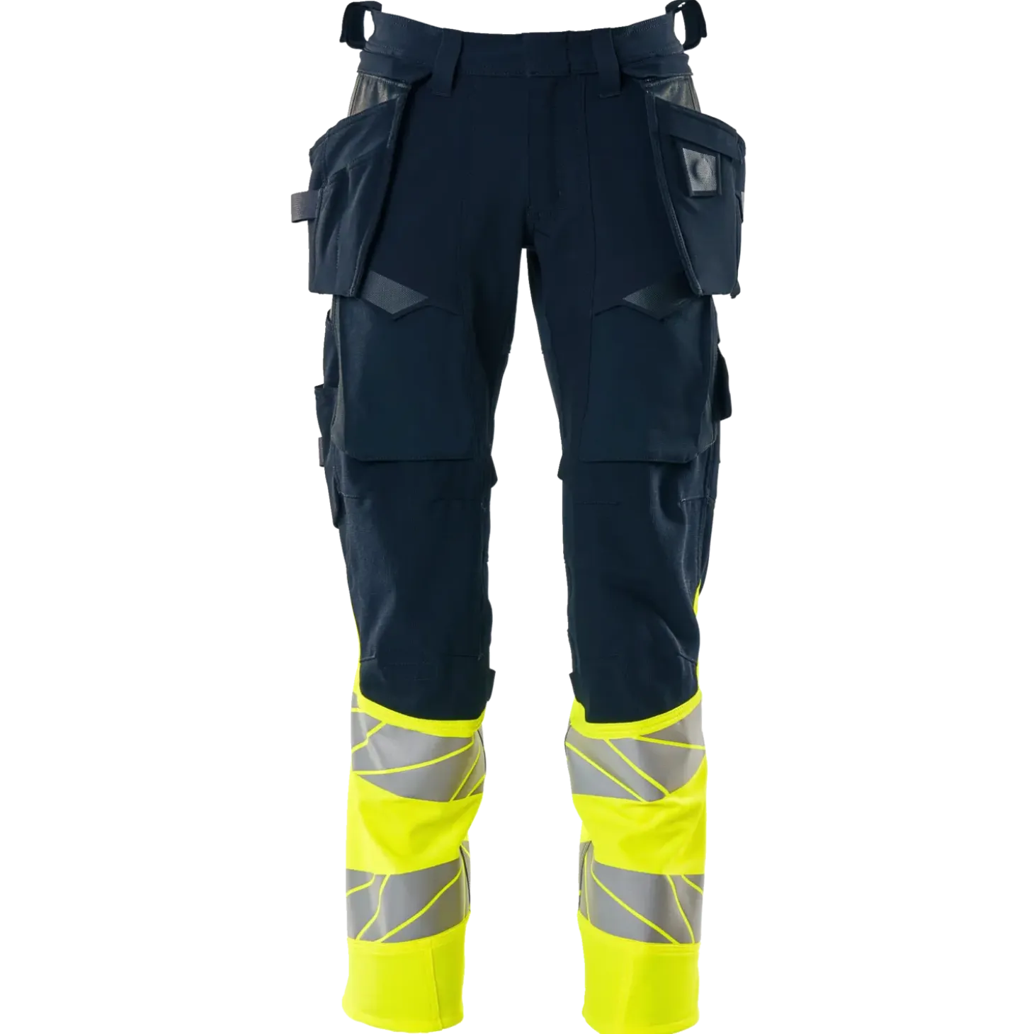 Mascot Accelerate Safe bukser med hængelommer mørk marine/hi-vis gul str. 82C52