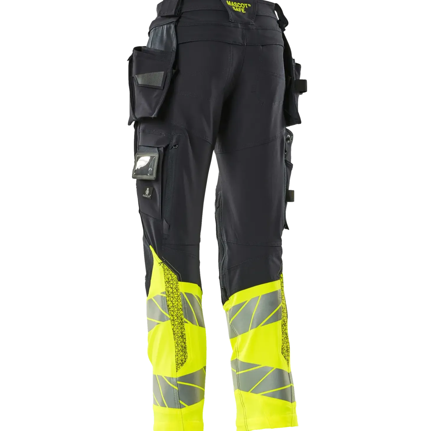 Mascot Accelerate Safe bukser med hængelommer mørk marine/hi-vis gul str. 82C52