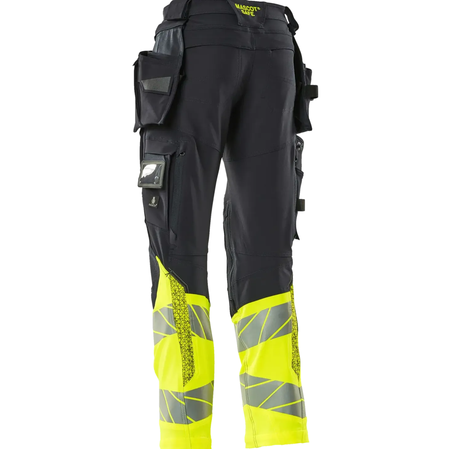 Mascot Accelerate Safe bukser med hængelommer mørk marine/hi-vis gul str. 82C52