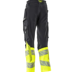 Mascot Accelerate Safe bukser med knælommer mørk marine/hi-vis gul str. 82C52