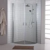 Milobad brusehjørne 5 mm klar 90x195x90 cm