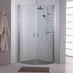 Milobad brusehjørne 5 mm klar 90x195x90 cm