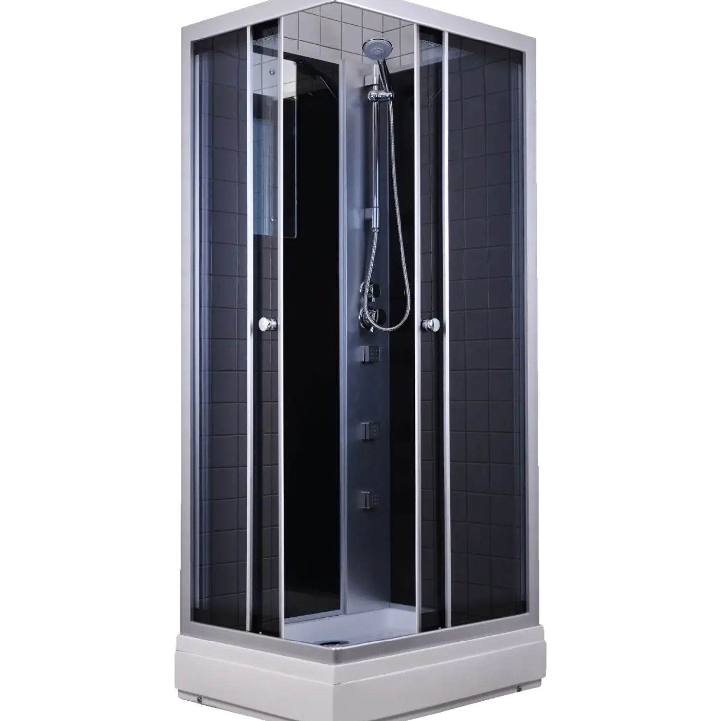Milobad rondo brusekabine 70x90 cm med massagedyser