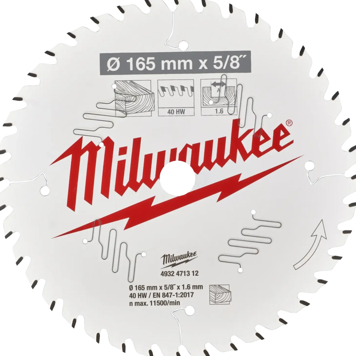 Milwaukee CSB P W rundsavklinge Ø165 mm 40 tænder