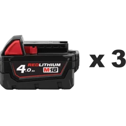 Milwaukee M18 BDD-403C 18V bore-/skruemaskine 3x4.0 Ah batteri og lader