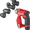 Milwaukee M12 bore-/skruemaskine med udskiftbare hoveder inkl. 2x 2,0Ah batteri og lader