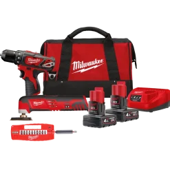 Milwaukee M12 BPP2D-402B skruemaskine og multicutter incl. bitssæt