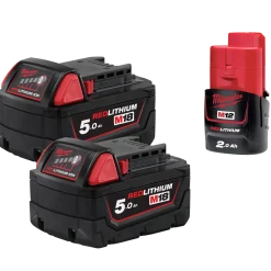 Milwaukee M18 B5 18V 5.0 Ah batterier 2 stk