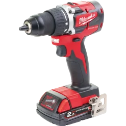 Milwaukee M18 CBLDD-202C 18V bore-/skruemaskine 2x2.0 Ah inkl. kuffert