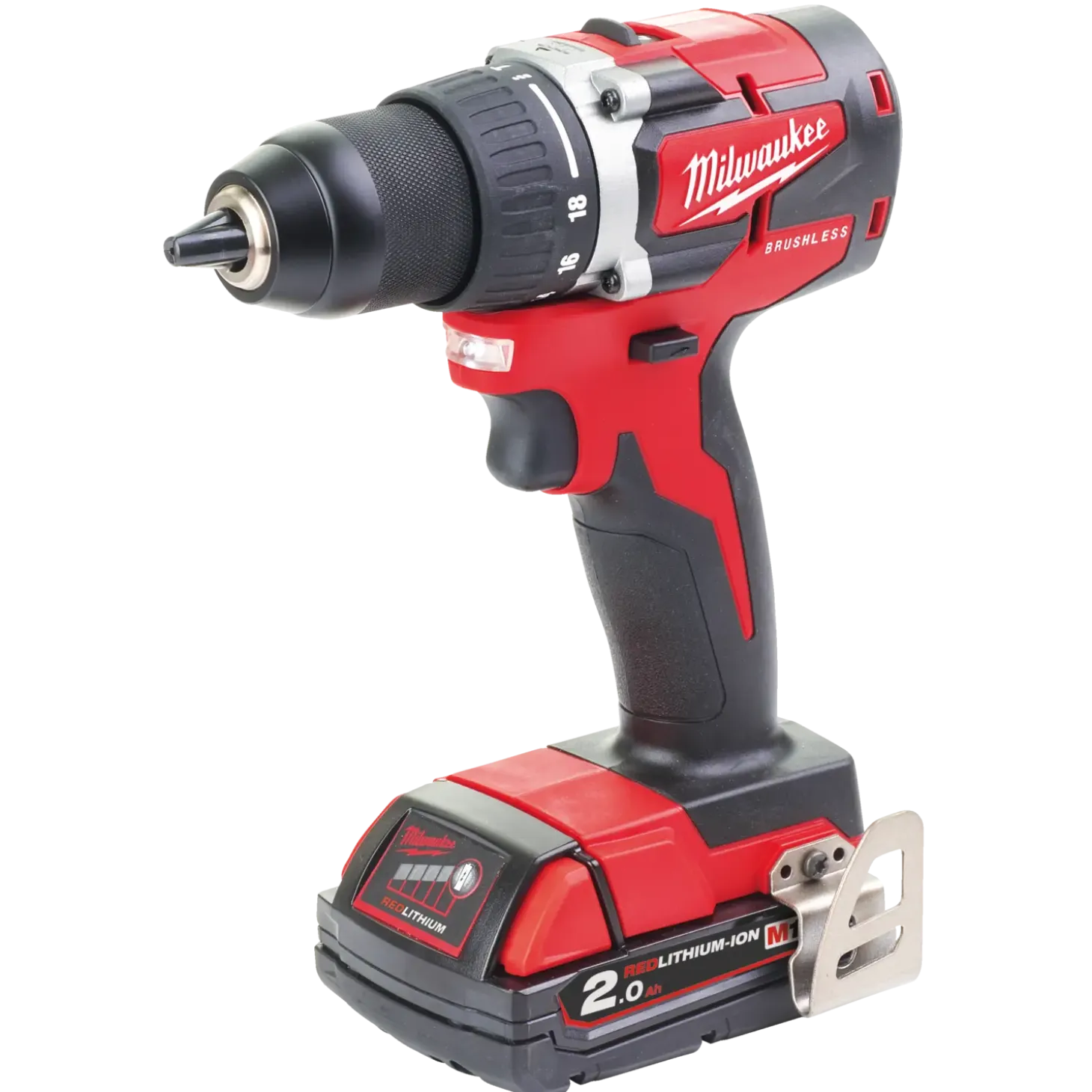 Milwaukee M18 CBLDD-202C 18V bore-/skruemaskine 2x2.0 Ah inkl. kuffert