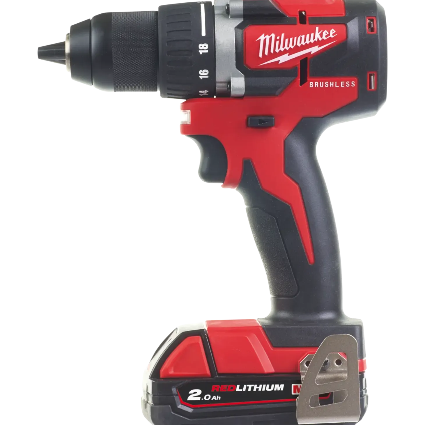 Milwaukee M18 CBLDD-202C 18V bore-/skruemaskine 2x2.0 Ah inkl. kuffert