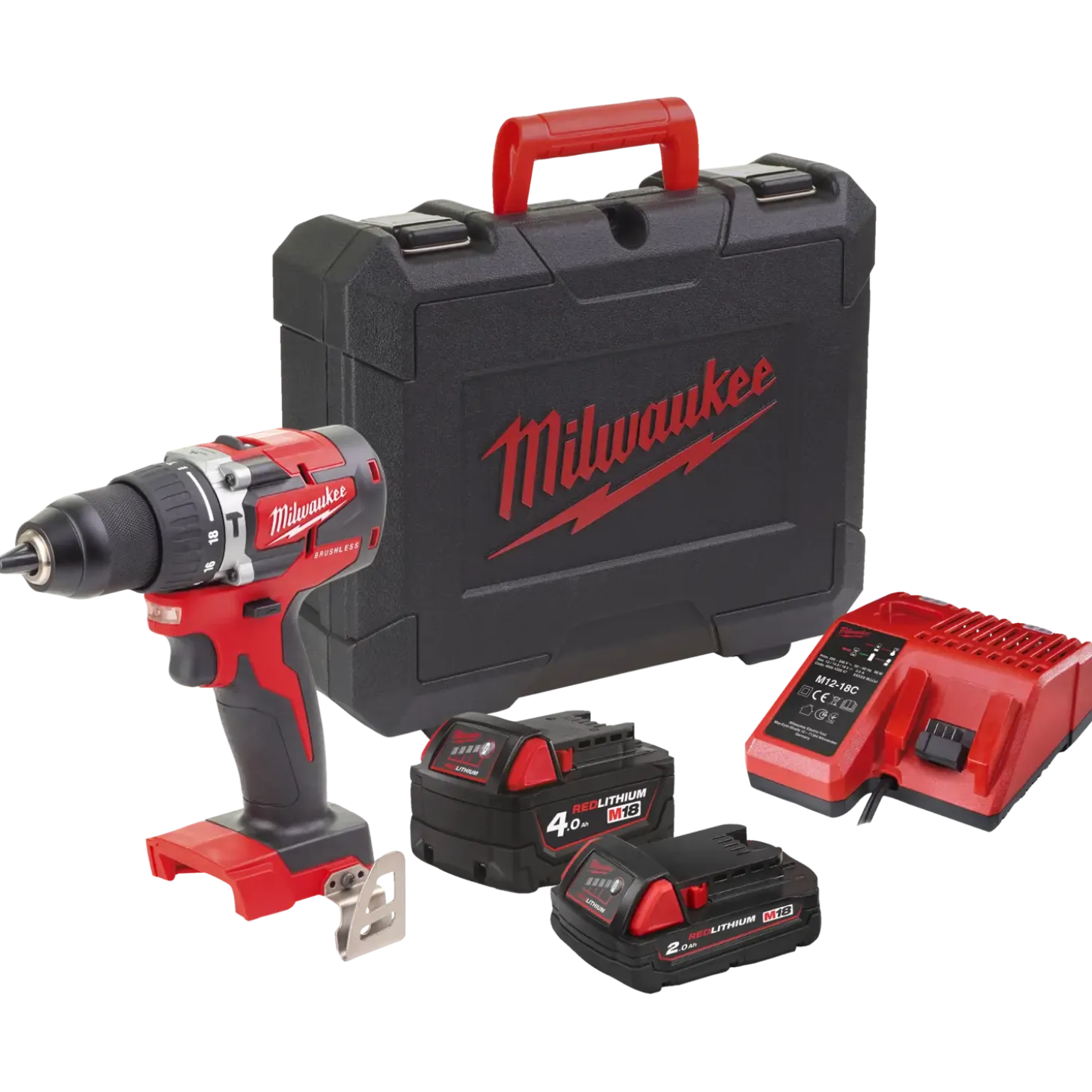 Milwaukee M18 CBLPD-422C 18V slagboremaskine 1x4.0 + 1x2.0 Ah inkl. kuffert