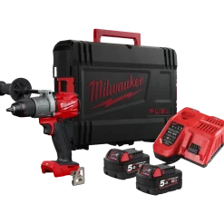 Milwaukee M18 FDP2-502X 18V Fuel slagboremaskine 2x5.0 Ah batterier og lader