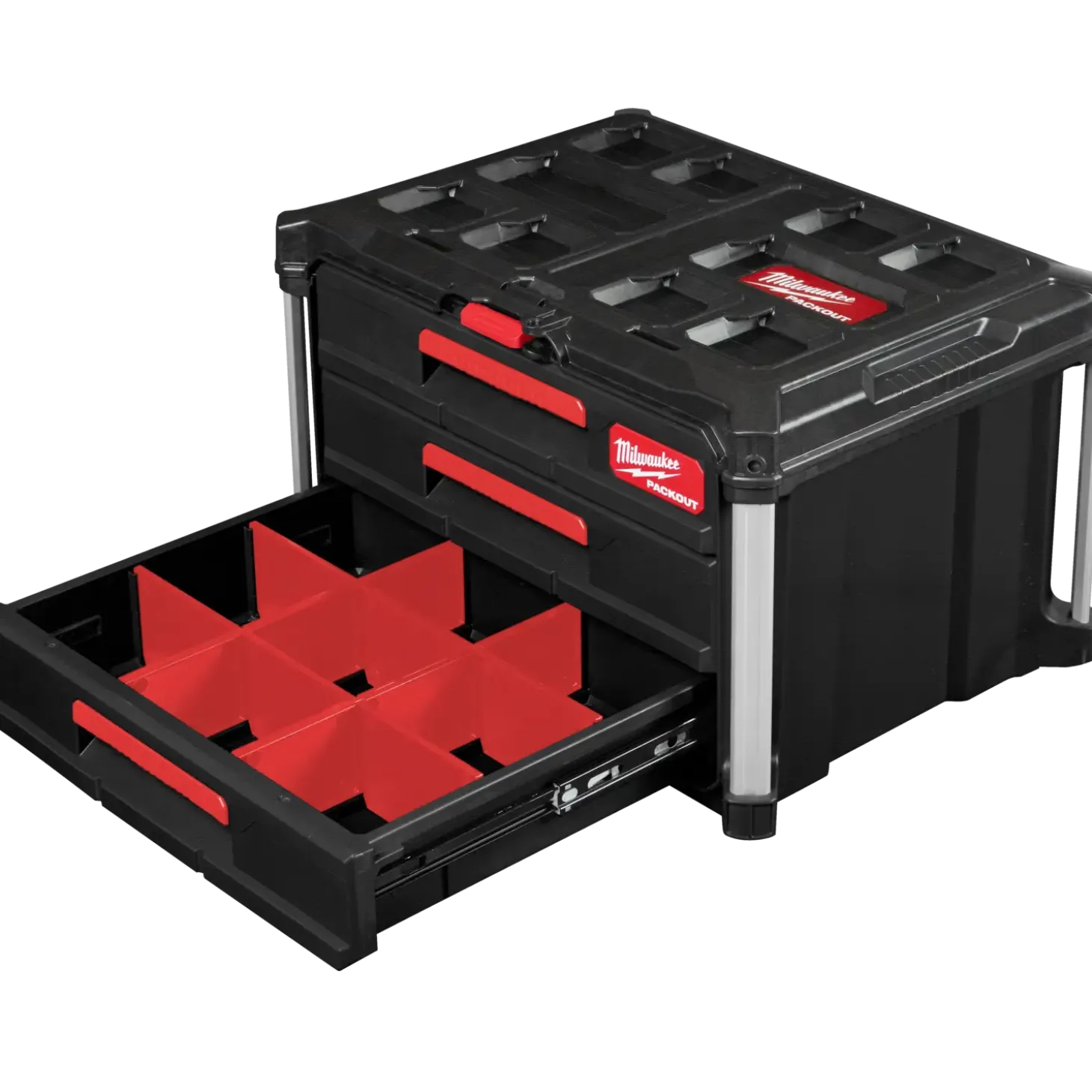 Milwaukee packout kuffert med 3 skuffer