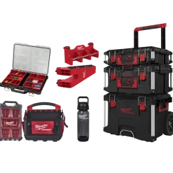 Milwaukee Packout™ sæt sort Trolley/organizer/maske/værktøjsholder/drikkedunk