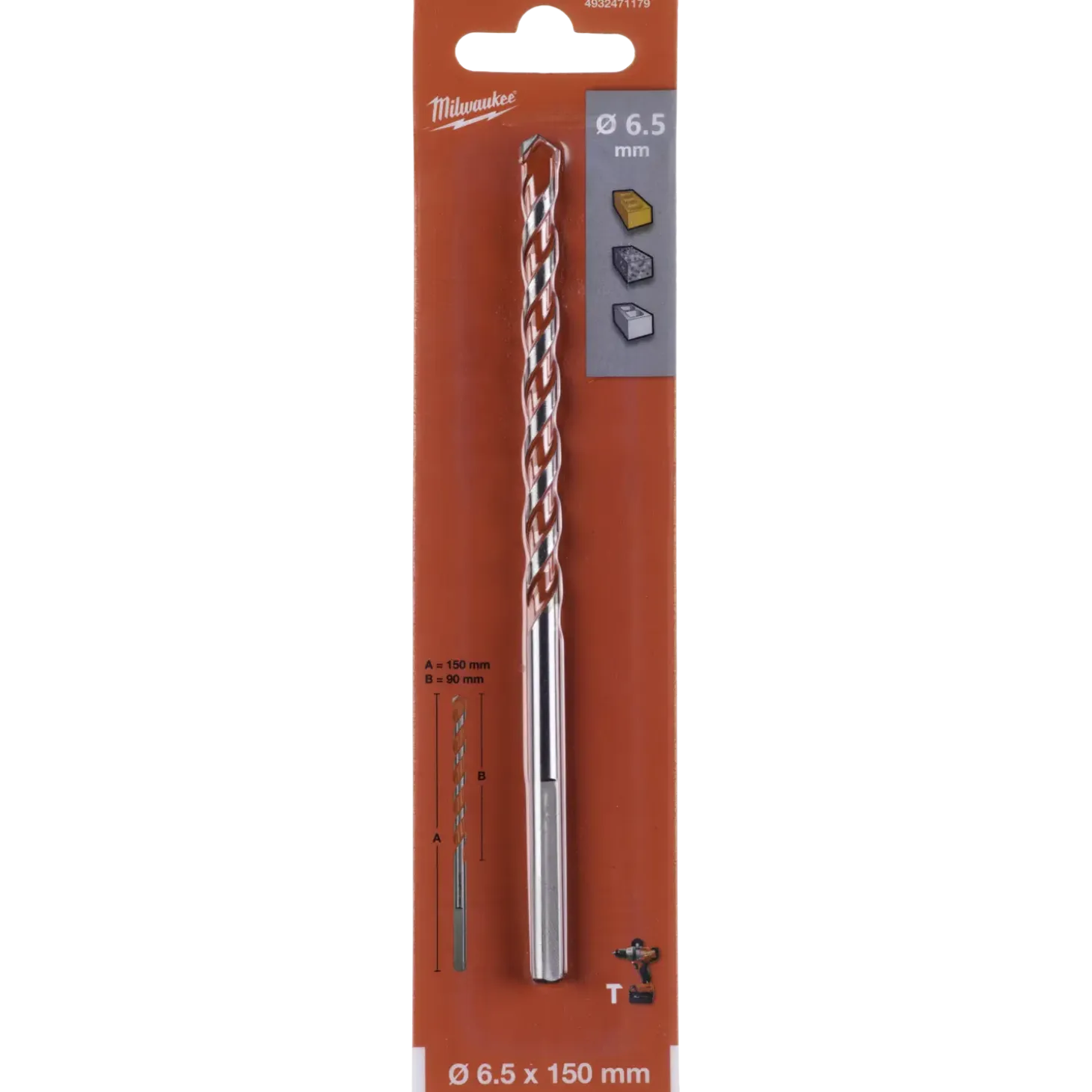 Milwaukee premium murbor med karbidspids 6,5x150 mm