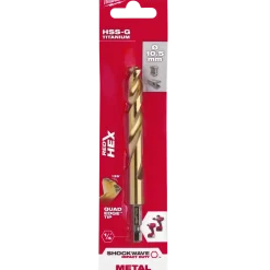 Milwaukee Red Hex shockwave™ HSS-Tin metalbor 10,5 mm