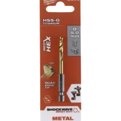 Milwaukee Red Hex shockwave™ HSS-Tin metalbor 5 mm