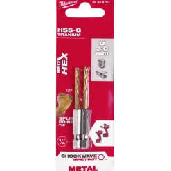 Milwaukee Red Hex shockwave™ HSS-Tin metalbor 3 mm
